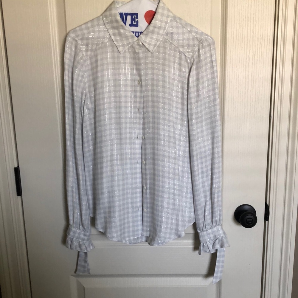 PAIGE Mya Gingham‎ Ruffle Cuff Shirt 🤍 - Picture 6 of 10